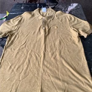 Don’t buy on hold men’s thick cotton heathered gold/blk polo sz xl Lacoste